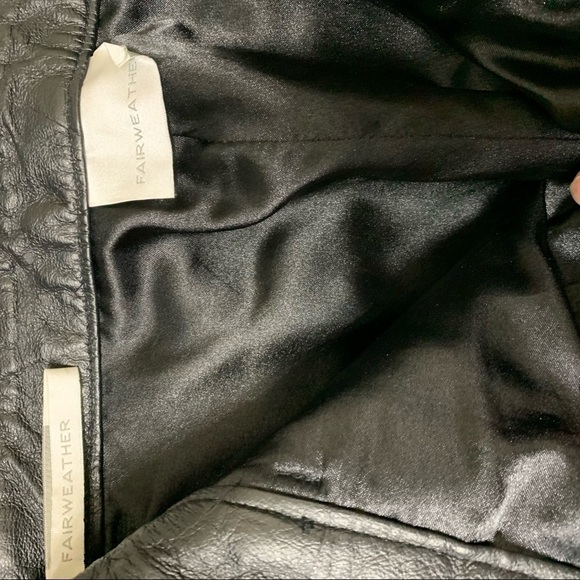 Fairweather Black Genuine Leather Pant Size 10 Motocycle Jeans Style Flare Leg - Picture 11 of 13